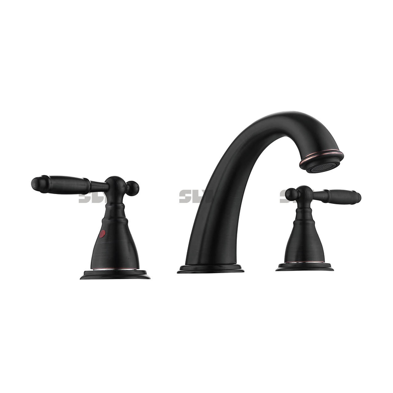 Grifo monomando para lavabo cepillado con mango doble de gama alta SLY 