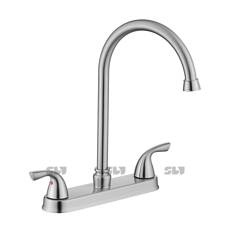 Grifo monomando para cocina de agua fría y caliente de níquel cepillado SLY