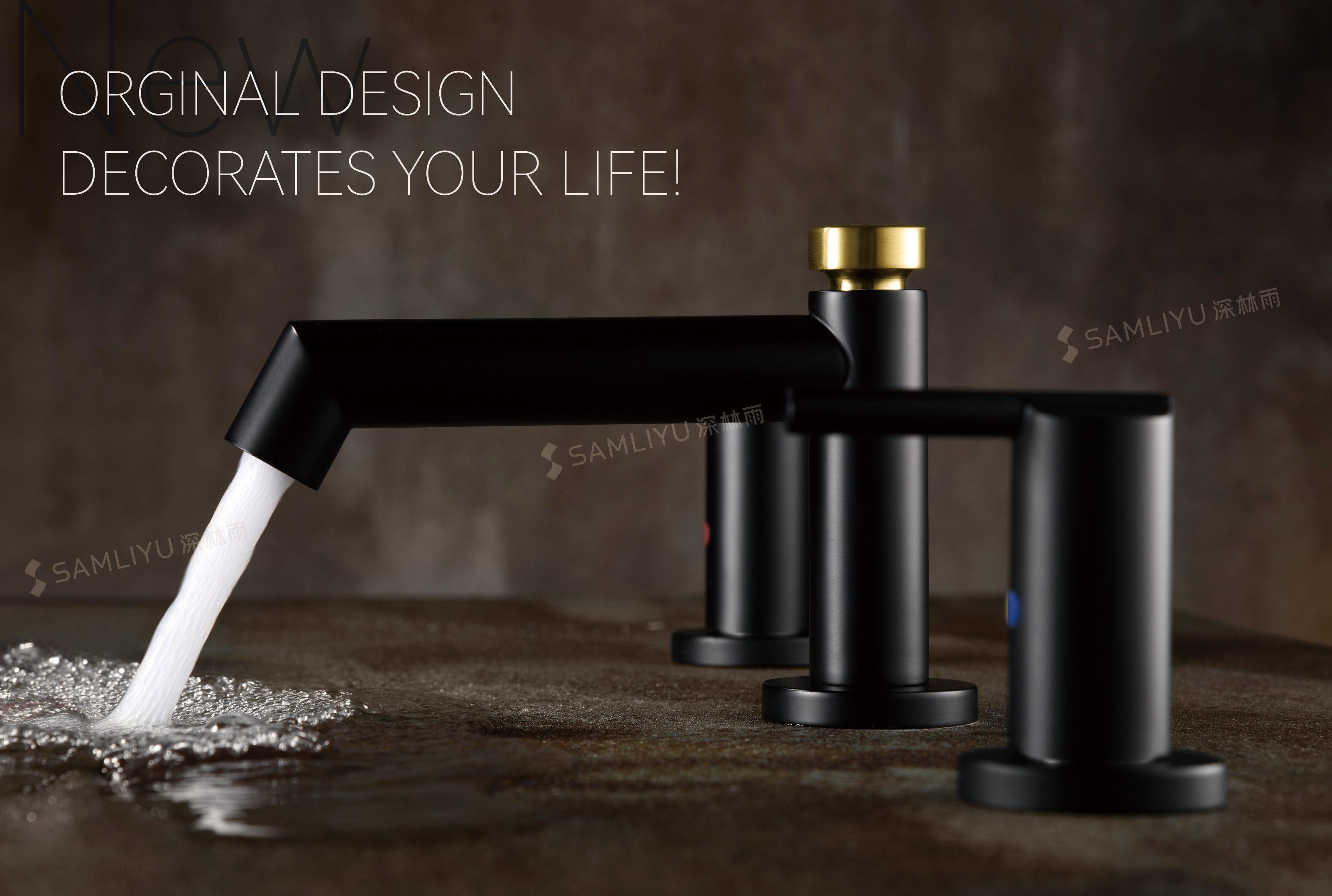 grifo de ba&ntilde;o de 3 orificios