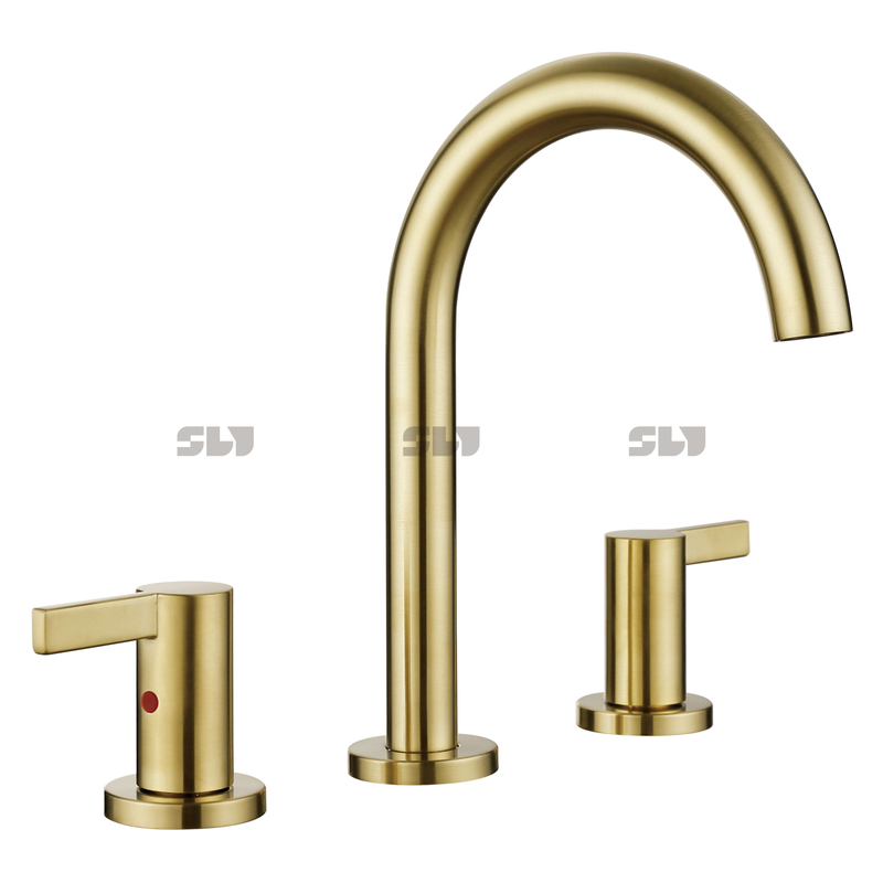 304 de alta calidad de acero inoxidable 3 agujeros de 3 agujeros de doble manija de baño para el fregadero de grifo de baño.