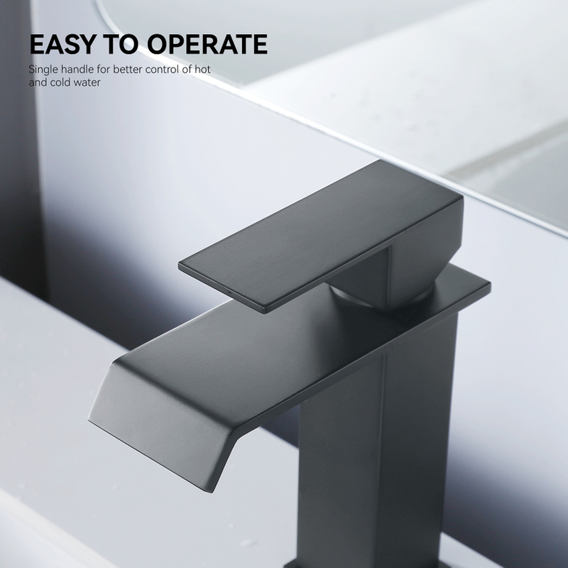 Sly Matte Black Factory Proveedor de baño Fregadero de baño Taple Manejo montado en la plataforma Manja de cuenca