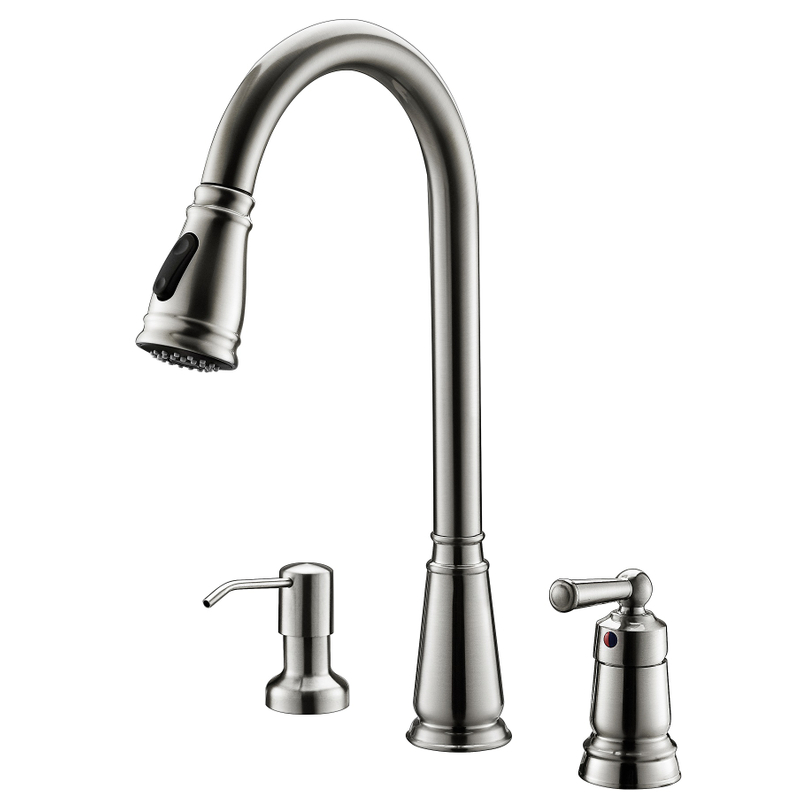Grifo de agua de cocina de pulverizador de níquel cepillado con cepillado 