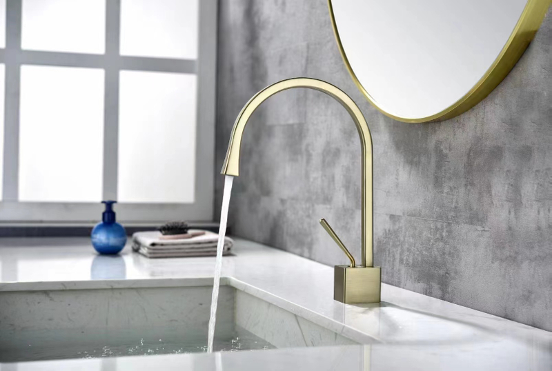 Sly Brass Cepillado Cironio Gold Single Many Curain Cromo Terminado Barato de Zinc Basin Baño