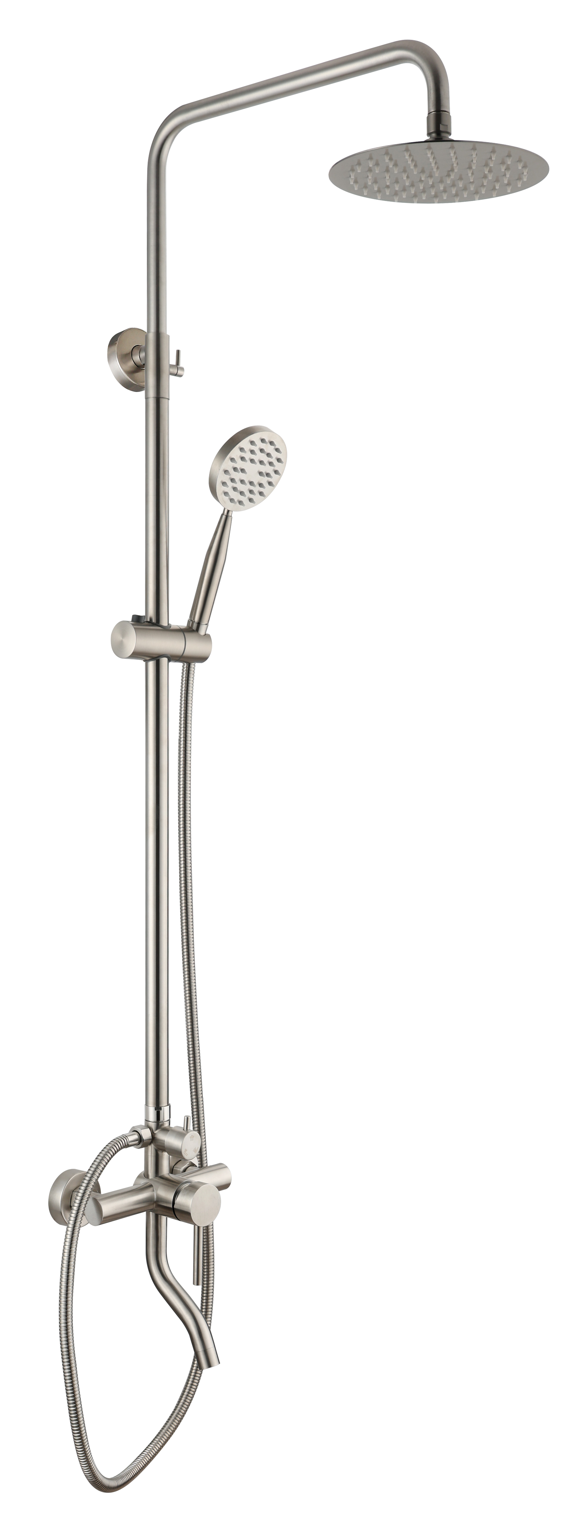 Samliyu Sistema de ducha de lluvia Set 2 Función Acero inoxidable 304 SS Baño Columna de baño 2 TAPAS DE AGUA DE AGUA DE DUCHA