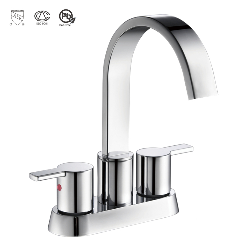 China Factory Centerset Free de baño caliente/fría de baño de dos manos Taucet de tapa de agua Goldia cepillada