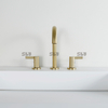 304 de alta calidad de acero inoxidable 3 agujeros de 3 agujeros de doble manija de baño para el fregadero de grifo de baño.