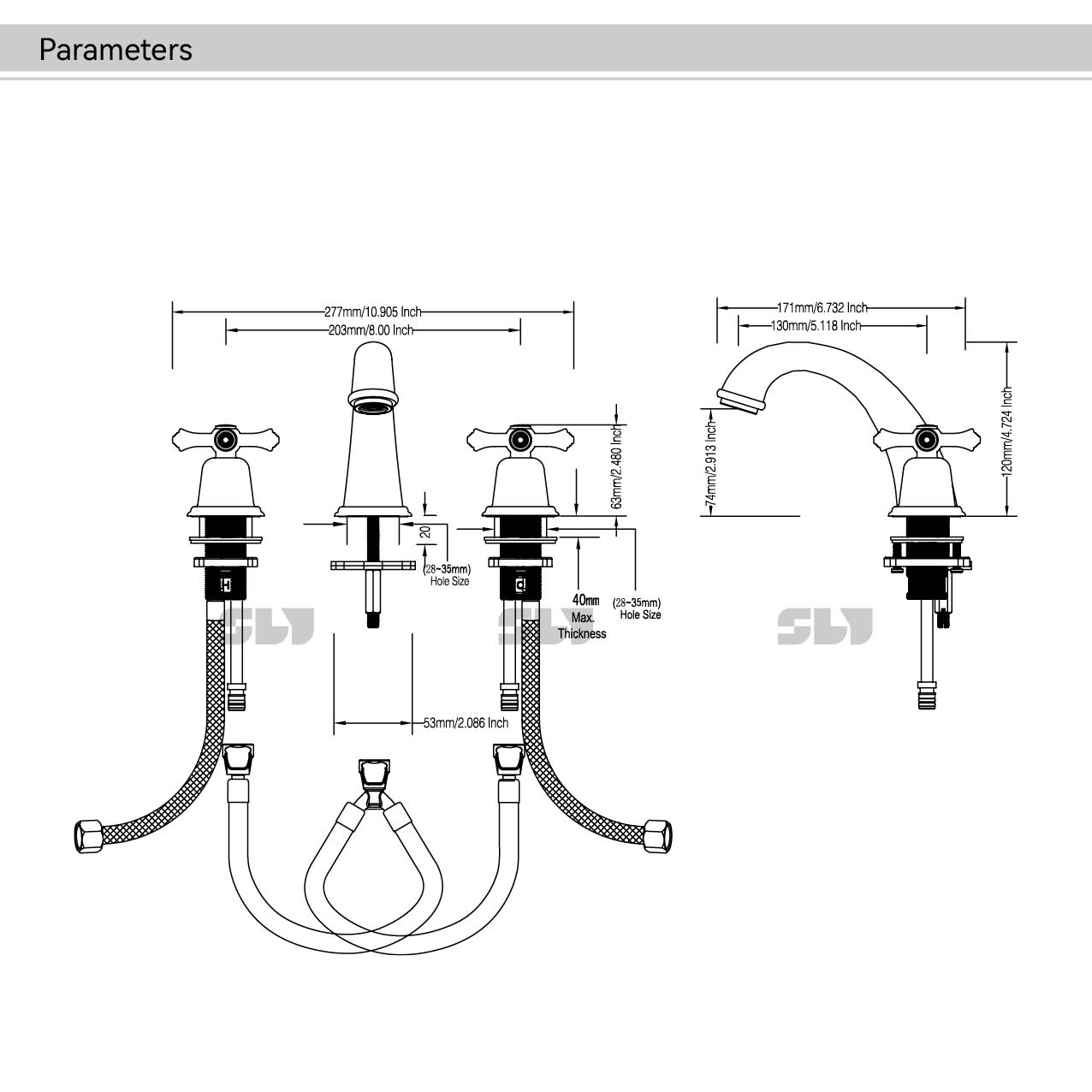 Grifos de ba&ntilde;o de 4 pulgadas extendidos