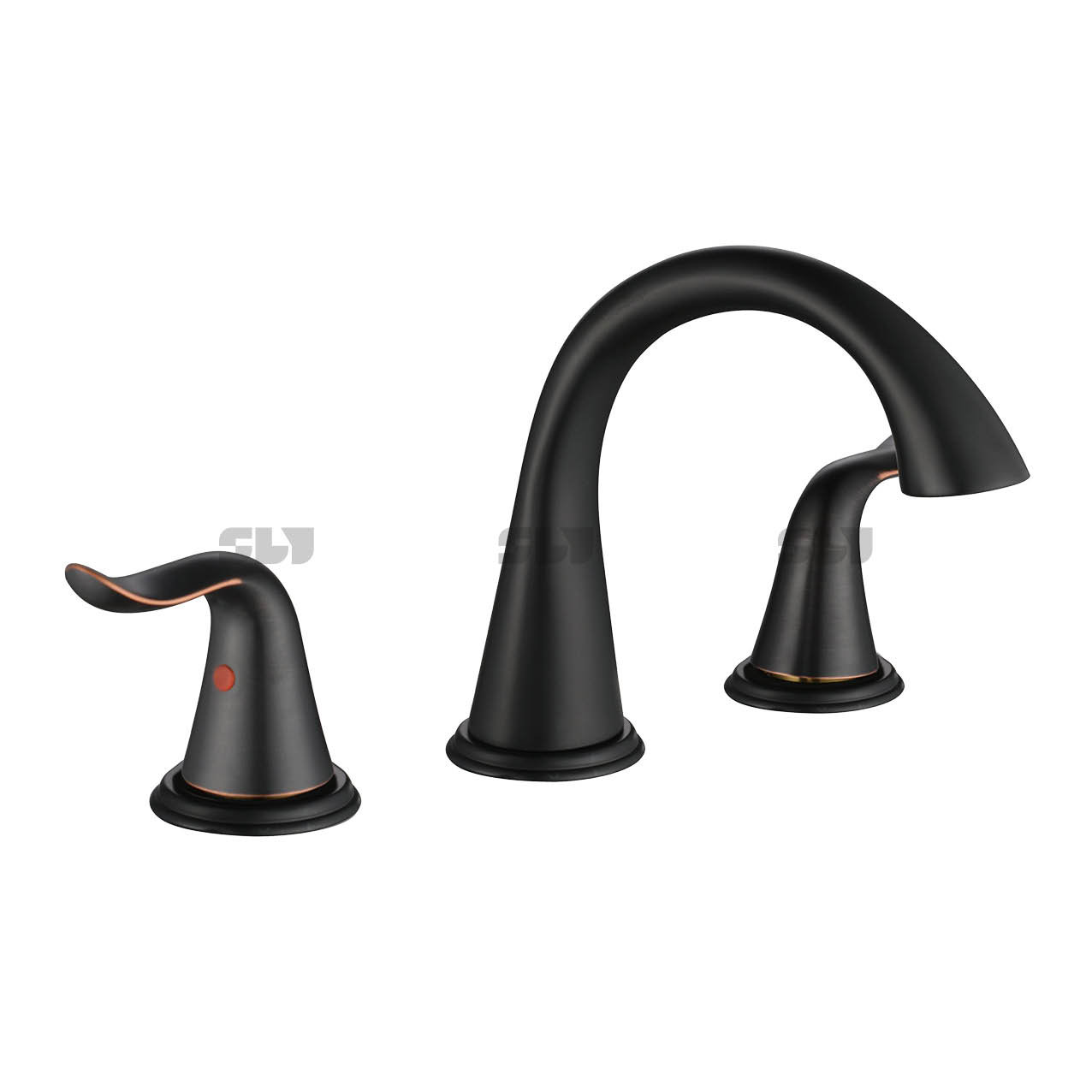 Grifo de lavabo de 3 orificios con manija doble montada en cubierta de cobre SLY para baño