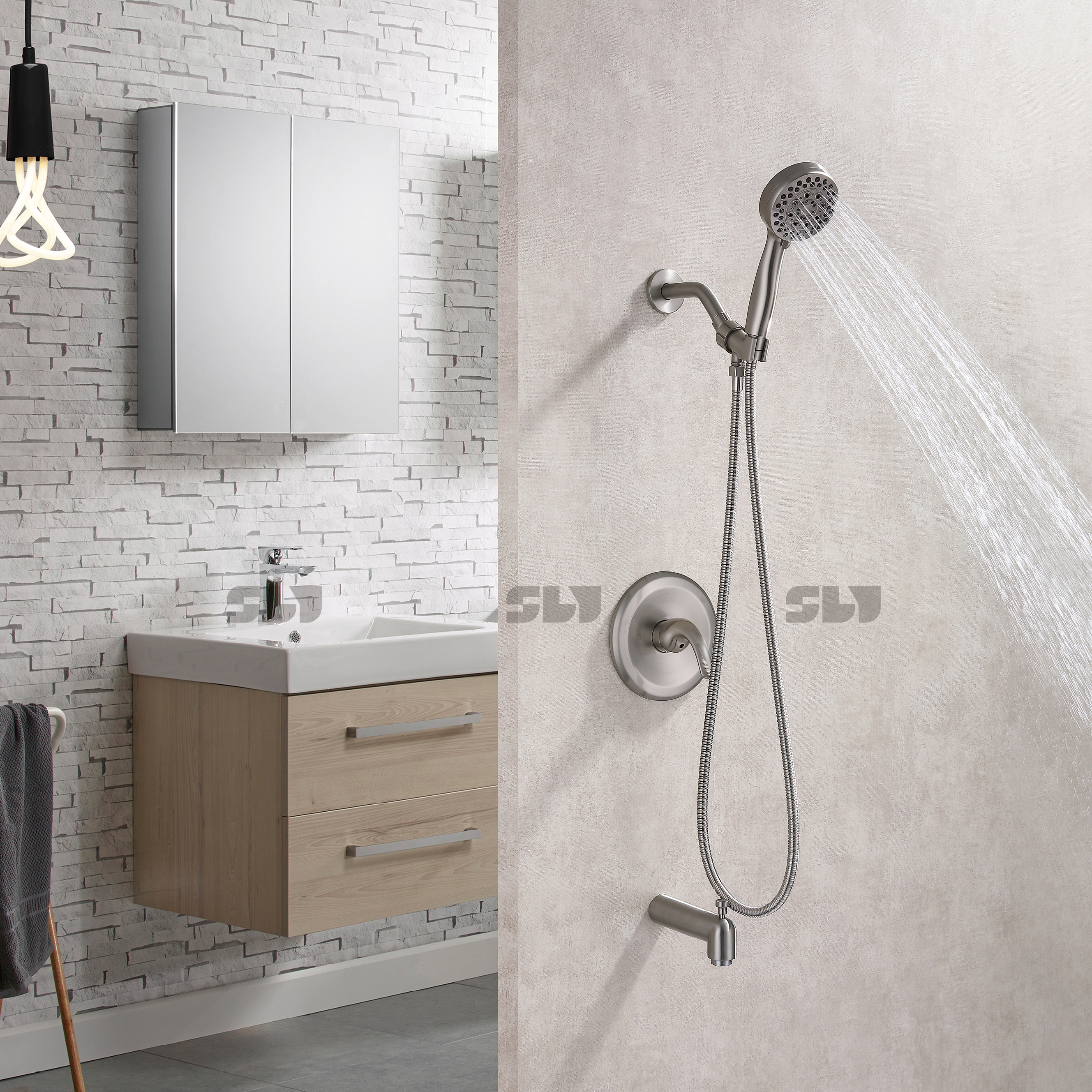 v&aacute;lvula mezcladora de ducha empotrada