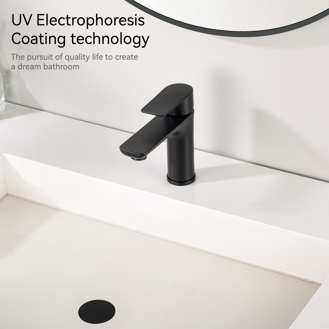 Sly Matte Black Black Baillar de alta calidad Agua fría de un solo orificio caliente