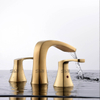 SLY Mezclador moderno de oro cepillado Lavabo de baño Grifo de lavabo Grifos de agua contemporáneos de dos manijas