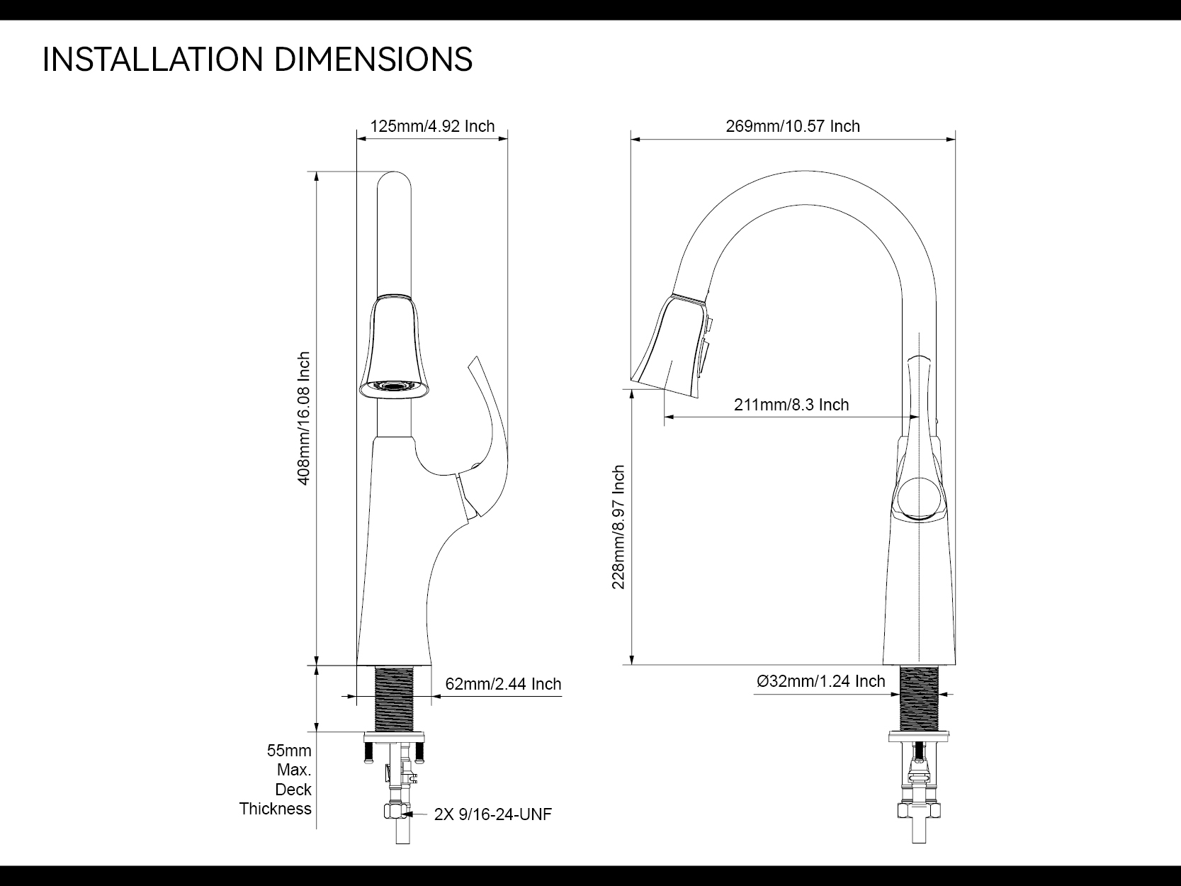 Grifo de cocina de acero inoxidable 304