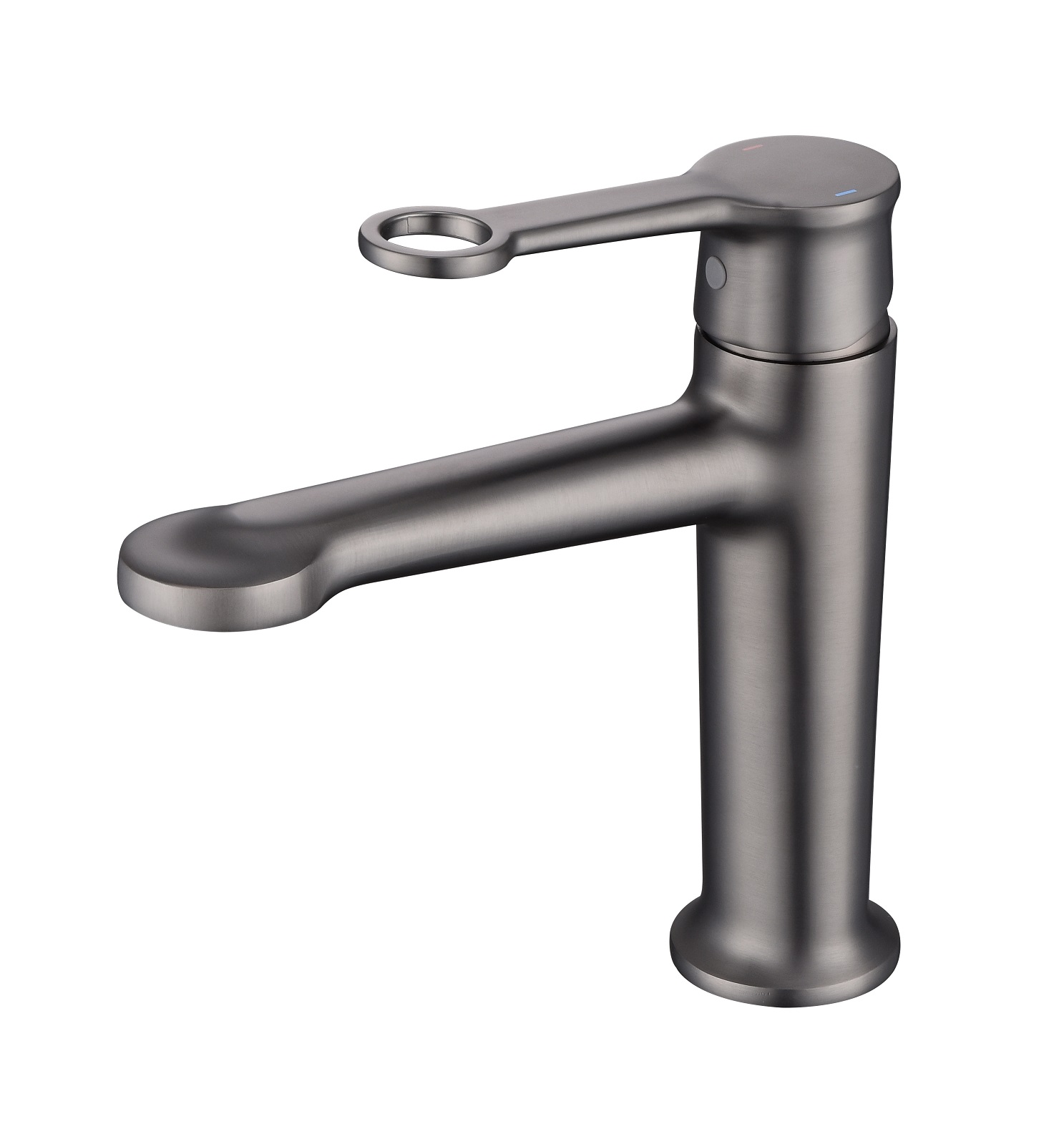 Sly Brass Matte Black Smart Home Basin Tap Grifo de baño de latón con manija y agujero individual