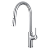 Grifo de fregadero cromado astuto con rociador de la pared de la pared extrajo grifo de cocina