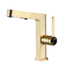 Pistola de zinc de metal de metal moderno de baño de baño de baño de un solo agujero de mango de lavabo de mango de mango