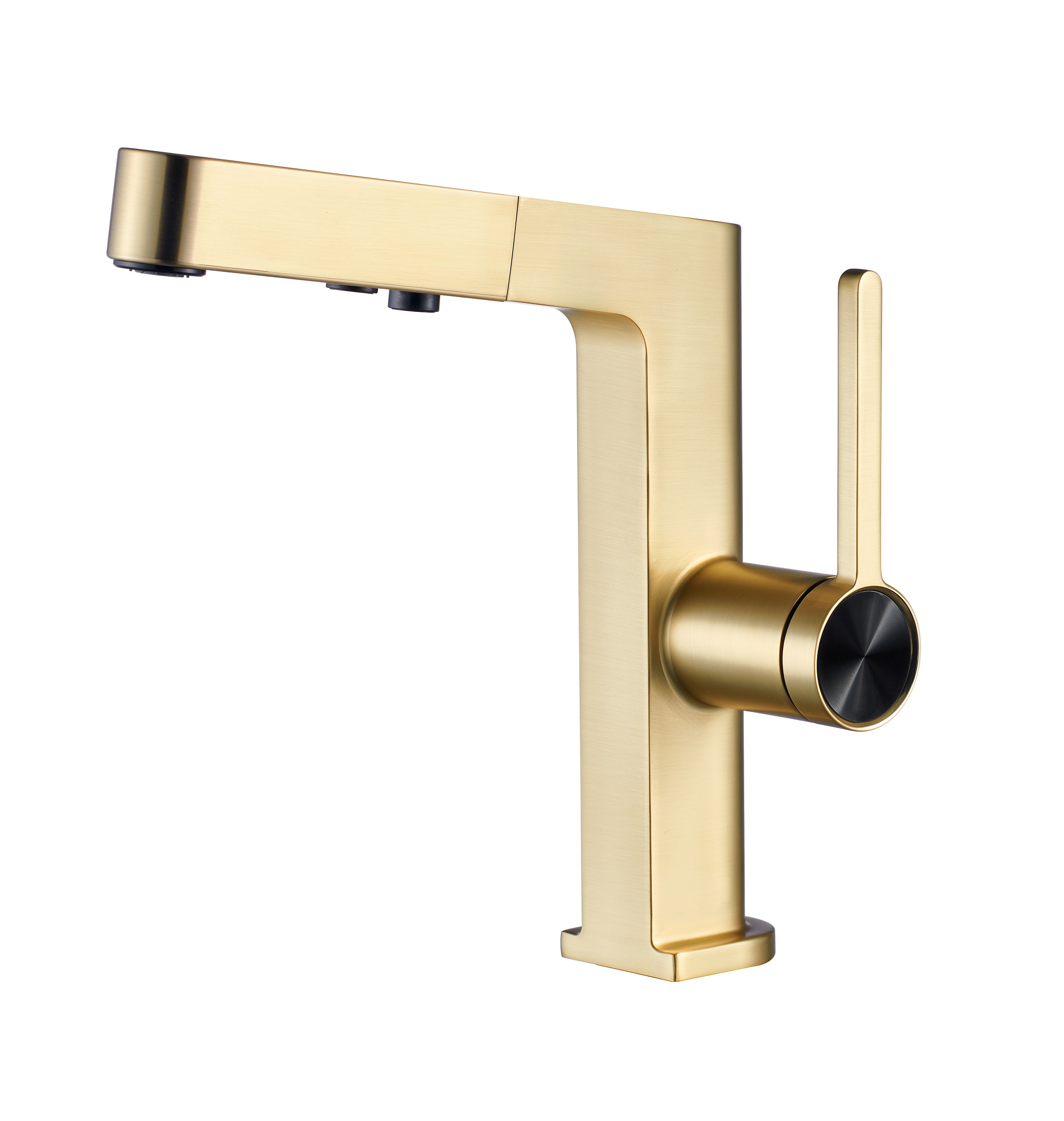 Pistola de zinc de metal de metal moderno de baño de baño de baño de un solo agujero de mango de lavabo de mango de mango
