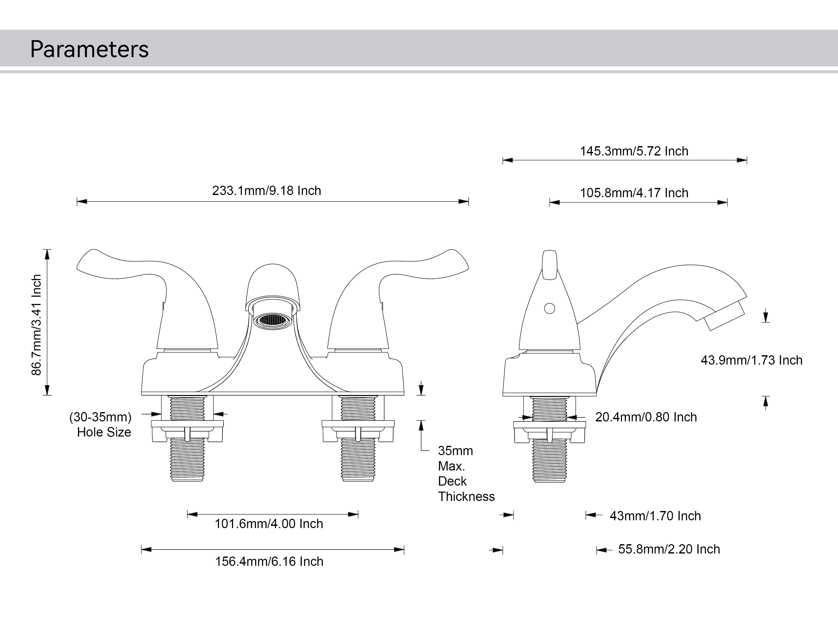 grifos de ba&ntilde;o de tres agujeros