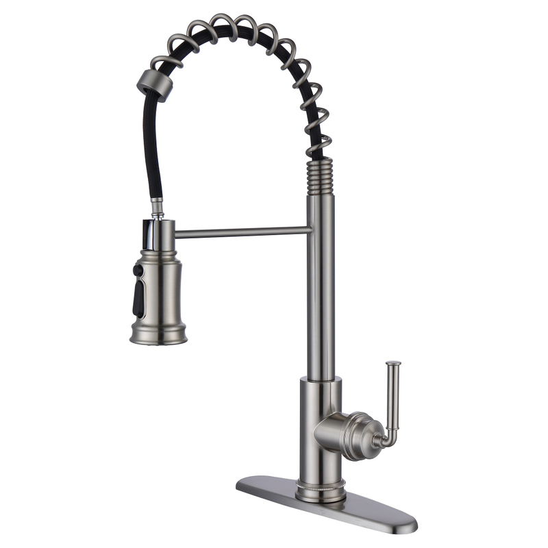 Grifos de cocina de nuevo estilo de níquel con cepillado con rociado con aerosol. 