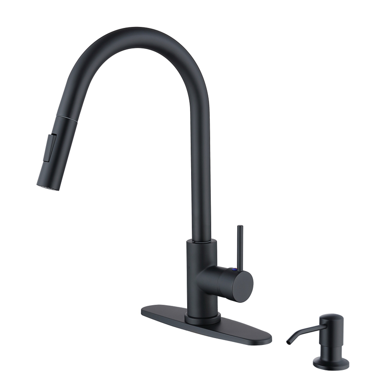 Níquel cepillado Sly Mango único Comercial High Arc Extraction Sprokler Fregadero de cocina