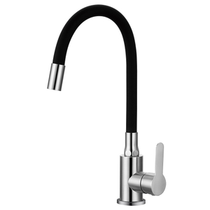 Nuevas tendencias astutas fregadero de cocina negra de acero cromado con cocina cascada de grifo 