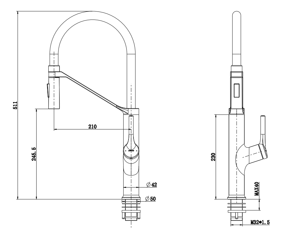nueva fregadero de tubo de cuero negro pulverizador de grifo