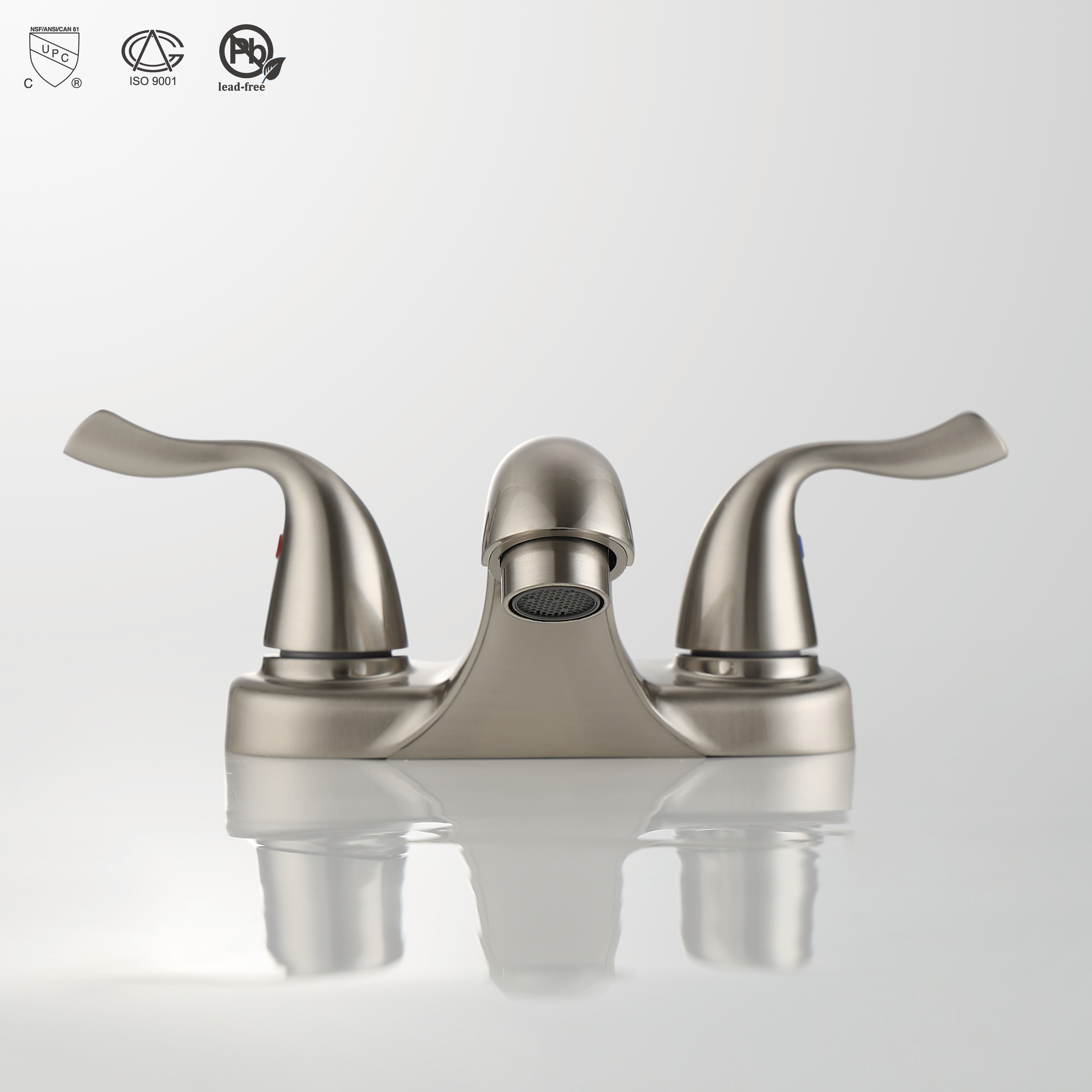 Sly Doble Many Double Hole Centerset Lavatero Baño de grifo de 4 pulgadas de 4 pulgadas grifo