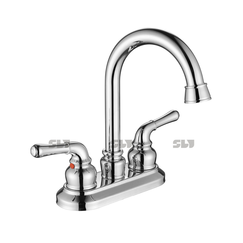 SLY Grifo de agua fría y caliente Grifo de lavabo de doble manija Mezclador de baño