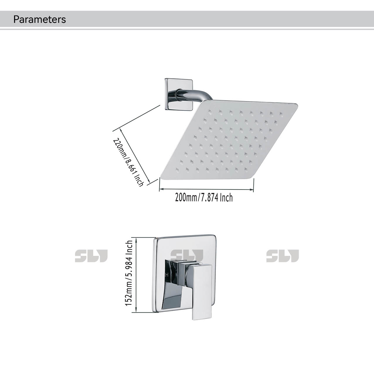 mezclador de ducha de ba&ntilde;o empotrado en la pared