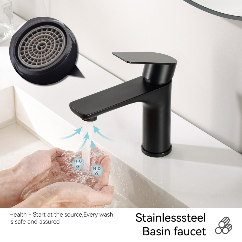 Sly Matte Black Black Baillar de alta calidad Agua fría de un solo orificio caliente