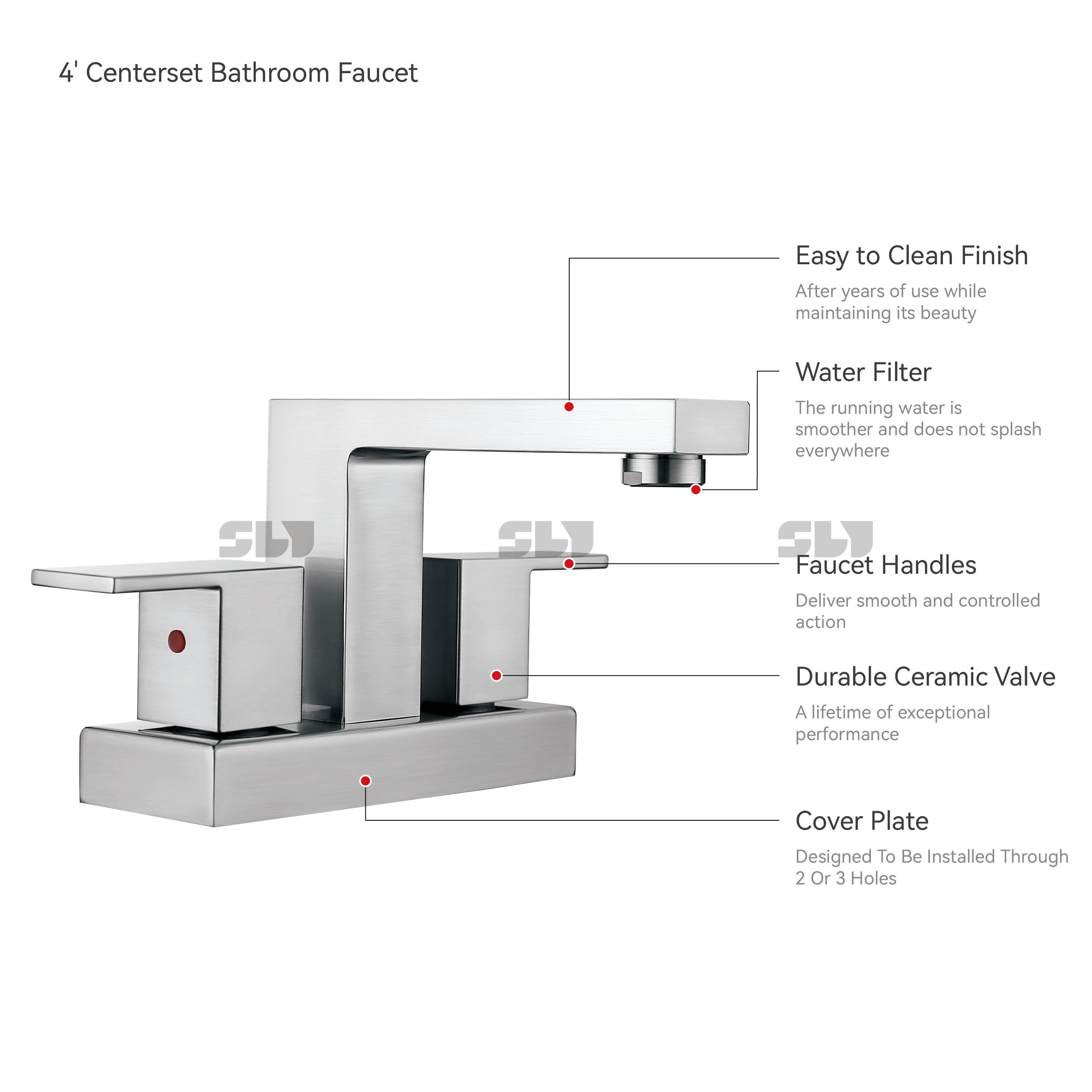 Grifo central de doble manija de diseño clásico recién llegados de SLY para el baño del hogar