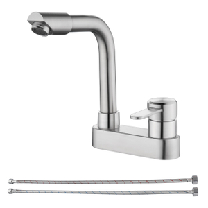 Níquel cepillado con cepillado moderno de un solo orificio de un solo fregadero de lavado de baño lavabo de agua de baño