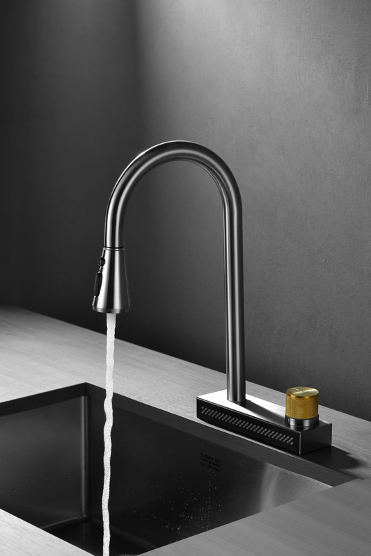 Sly Matte Black Sull Out Kitchen Frawer Pull Down Sprayer