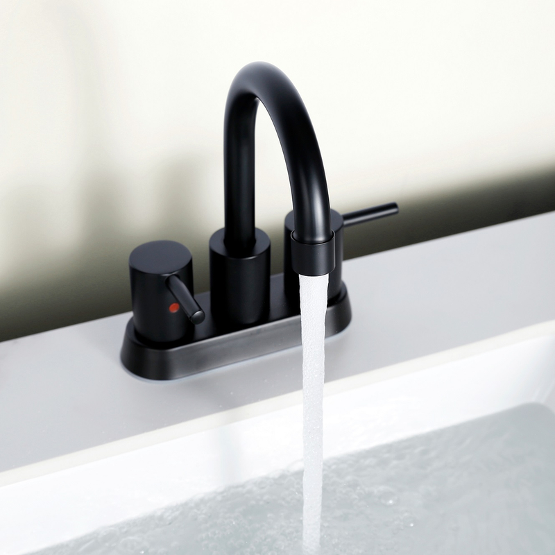 Mezclador de baño de un solo agujero de níquel cepillado con toque de cuenca de mango de un solo mango