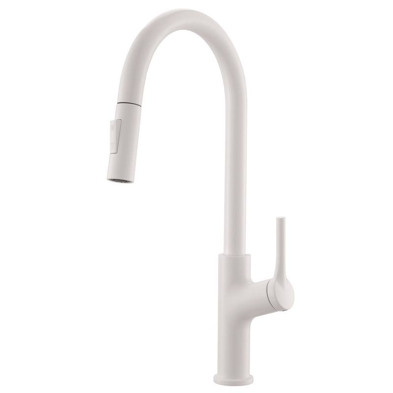Grifo de fregadero cromado astuto con rociador de la pared de la pared extrajo grifo de cocina